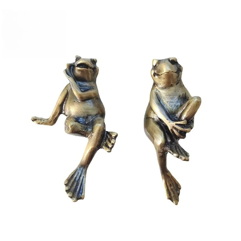 Unique Furniture Hardware - Frosch-Messing-Schranktürknöpfe, Wohndekor-Kommodenknöpfe, Nachttischgriffe, einzigartige Möbelgriffe, Tier-Schubladengriffe,