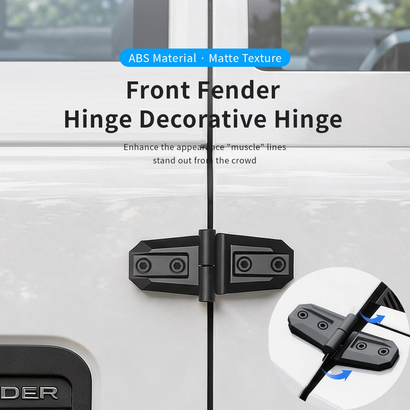 Furniture Hardware Fittings - 2 Stück ABS-Motorhauben-Türscharnier-Dekorationsabdeckungen für Geländewagen und
