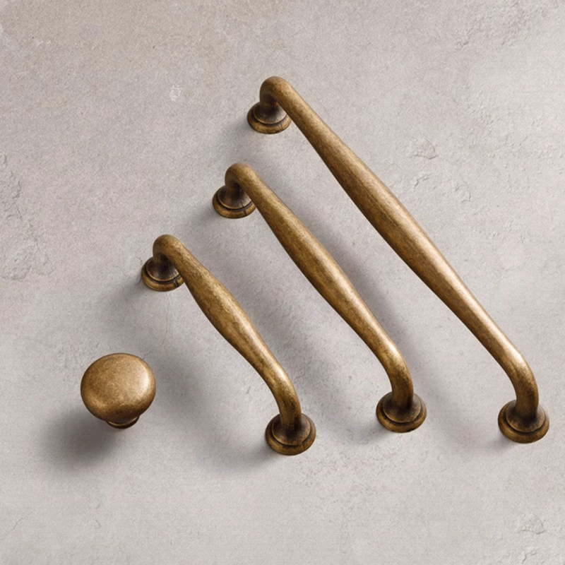 Drawer Pull Gold - Antiker Bronze-Kleiderschrank-Türgriff Massiver Gealterter Goldbronze Vintage-Griff