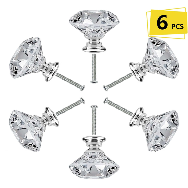 Furniture Hardware Supplies - 6-teiliges Schrankknopf-Set mit Schrauben, 30 mm,