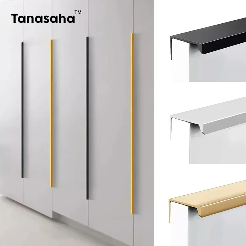 Drawer Pull Gold - Versteckte Möbelgriffe, mattschwarz, goldfarben, silberfarben, Küchenschrankgriffe,