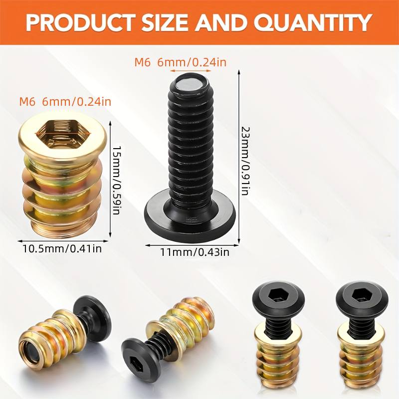 10PCS Mutter Gewinde Einsätze  – Furniture Hardware Kit Bewertung und Preis